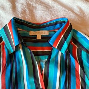 Striped, silky blouse